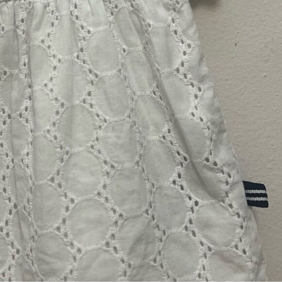 NAUTICA Eyelet Cotton White Cutout Shoulder High Waisted Blouse Girl Sz 2T Flowy - Picture 8 of 8